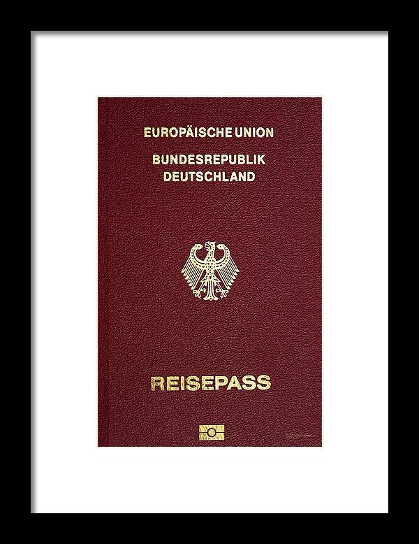 “passports” Collection Serge Averbukh Framed Print featuring the digital art German Passport Cover by Serge Averbukh