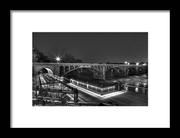 Congaree River Framed Print featuring the photograph Gervais Street B-W by Charles Hite