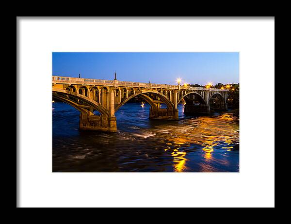 Gervais Street Bridge Framed Print featuring the photograph Gervais Street Bridge at Twilight by Charles Hite
