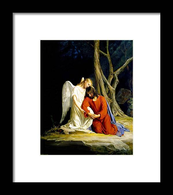 Carl Bloch Framed Print featuring the painting Gethsemane by Carl Bloch