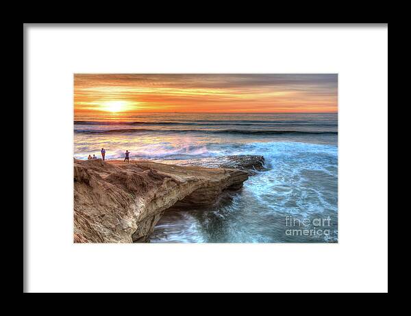 Beach Framed Print featuring the photograph Getting a Look at Sunset Cliff's Sunset by David Levin