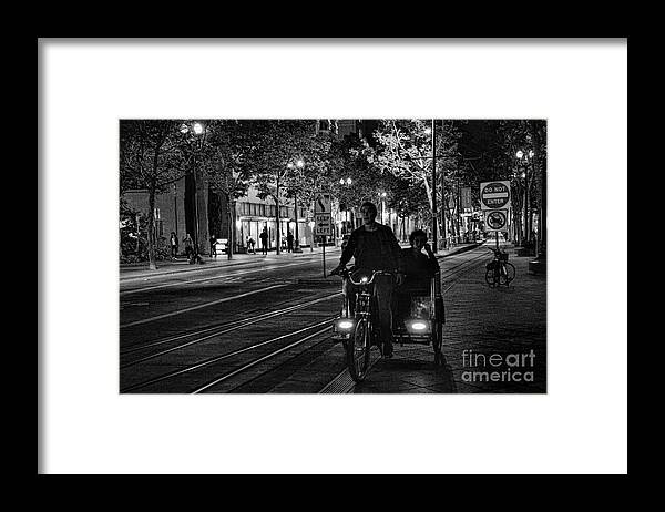 Architecture Framed Print featuring the photograph Getting around San Jose Nights by Chuck Kuhn