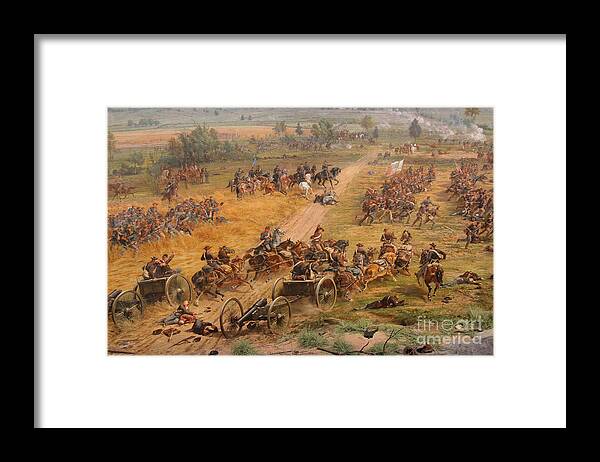 Gettysburg Cyclorama Framed Print featuring the digital art Gettysburg Cyclorama Detail Two by Randy Steele