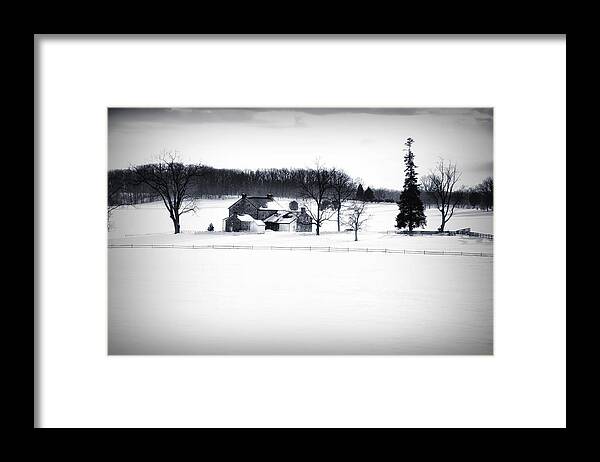 Gettysburg Framed Print featuring the photograph Gettysburg Farm in Winter by Bill Cannon