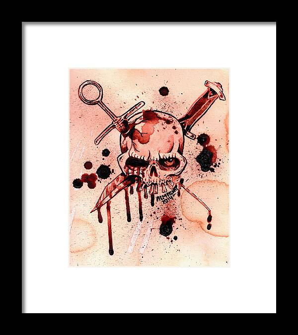  Framed Print featuring the painting GG Allin / Murder Junkies Logo by Ryan Almighty