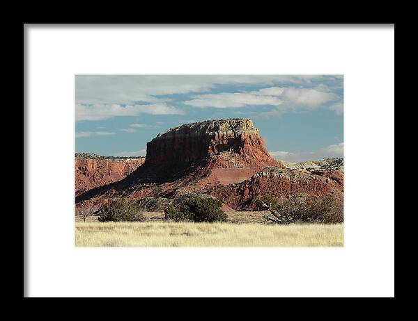 Red Framed Print featuring the photograph Ghost Ranch Mesa by David Diaz