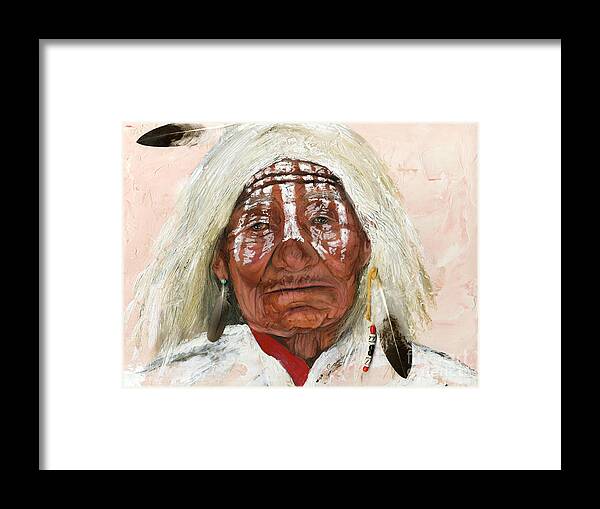 Southwest Art Framed Print featuring the painting Ghost Shaman by J W Baker