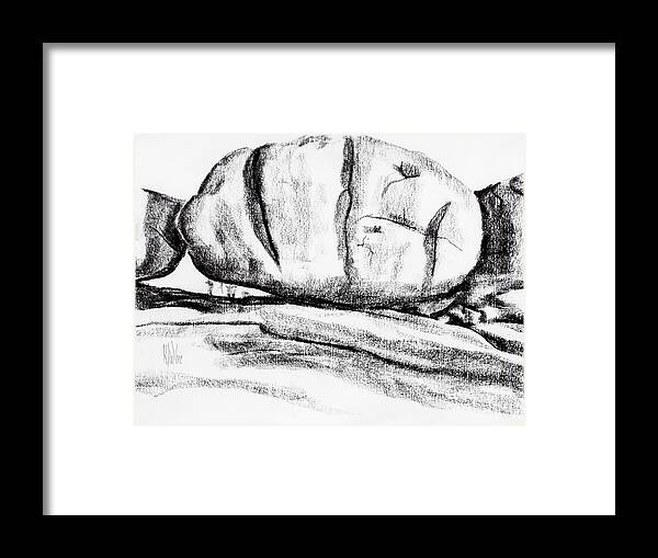 Giant Baked Potato At Elephant Rocks State Park Framed Print featuring the drawing Giant Baked Potato at Elephant Rocks State Park by Kip DeVore