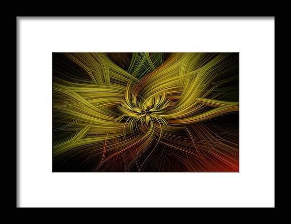 Abstract Framed Print featuring the mixed media Gilded Dreams by Mark Myhaver