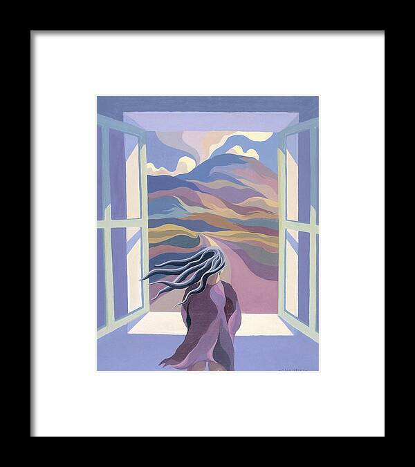 Girl Framed Print featuring the painting Girl by window by Alan Kenny
