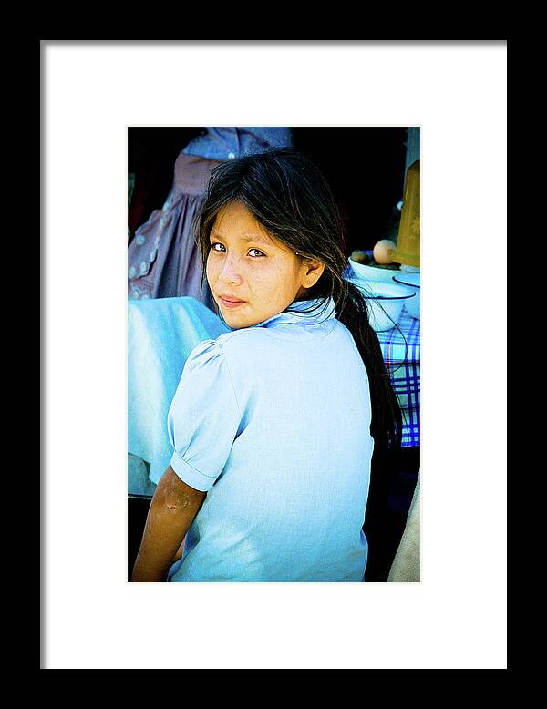 Photograph Framed Print featuring the photograph Girl in Blue by Susan Schumann