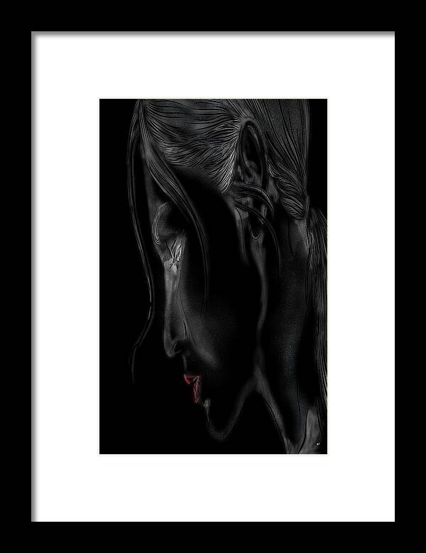 Girl In The Shadows Framed Print featuring the digital art Girl in the Shadows by Mark Taylor