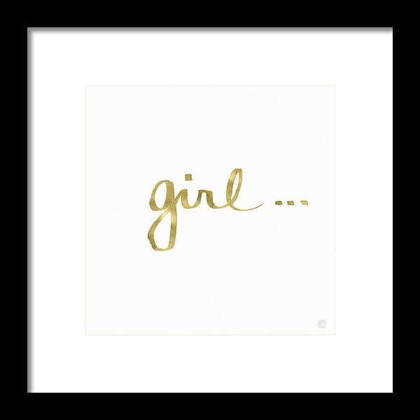 Little Black Dress Framed Print featuring the painting Girl Talk Gold- Art by Linda Woods by Linda Woods