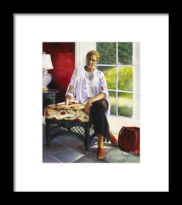 Portrait Framed Print featuring the painting Girl Talk by Marlene Book