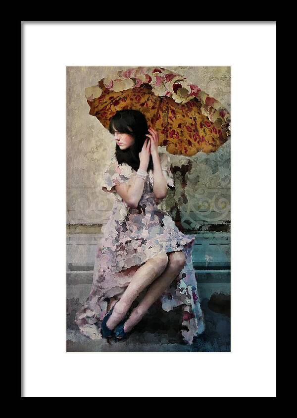 Portrait Framed Print featuring the photograph Girl with Parasol by Elena Nosyreva