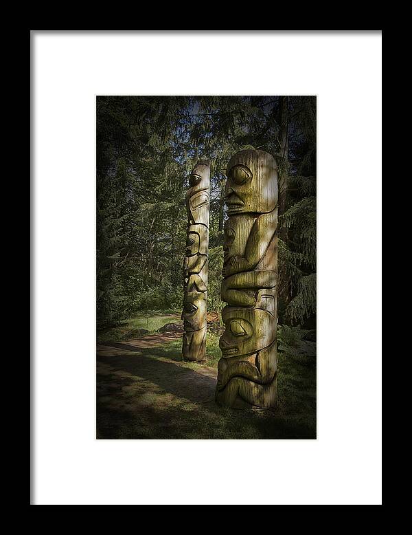  Theresa Tahara Framed Print featuring the photograph Gitksan Totem Poles by Theresa Tahara