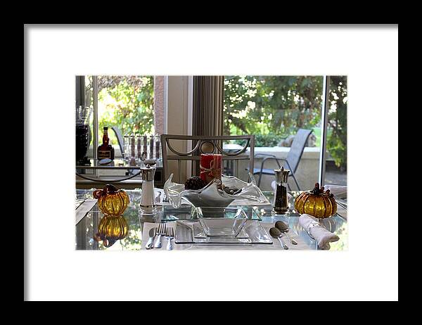 Thanksgiving Framed Print featuring the photograph Giving Thanks in California Thanksgiving Table by Colleen Cornelius
