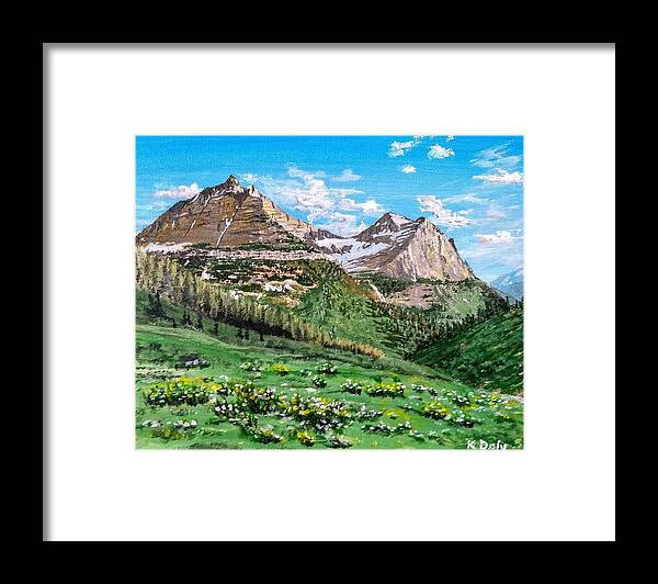 Mountains Framed Print featuring the painting Glacier Summer by Kevin Daly