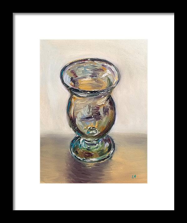 Oil Framed Print featuring the painting Glass Goblet by Linda Merchant