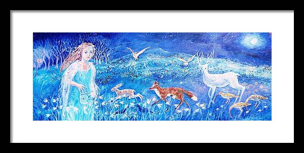 Hare Framed Print featuring the painting Glimmering Girl by Trudi Doyle