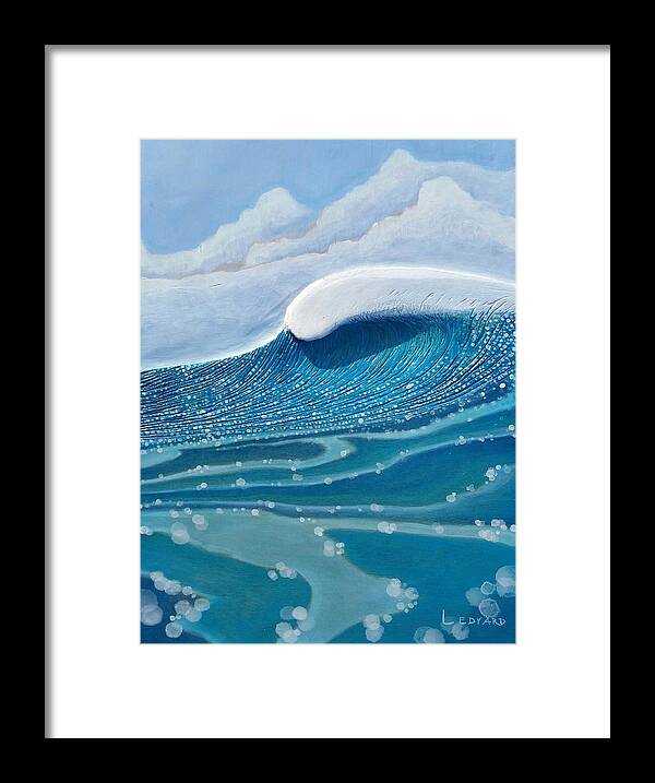 Wave Framed Print featuring the painting Glitter Bomb by Nathan Ledyard