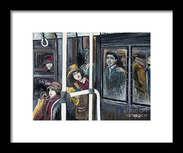 Gloria Swanson Framed Print featuring the painting Gloria Swanson in Subway Scene From Manhandled by Reb Frost