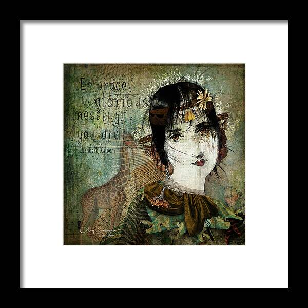 Quotation Framed Print featuring the digital art Glorious Mess by Looking Glass Images
