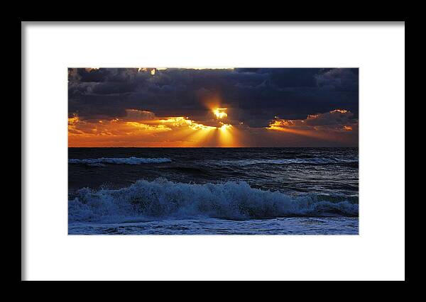 Florida Framed Print featuring the photograph Glorious Rays Sunrise Delray Beach by Lawrence S Richardson Jr