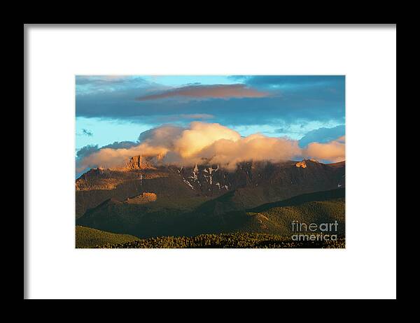 Pikes Peak Framed Print featuring the photograph Glorious sunset on Pikes Peak by Steven Krull