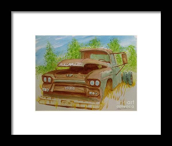 Watercolor Framed Print featuring the painting Gmc 300 by Stacy C Bottoms