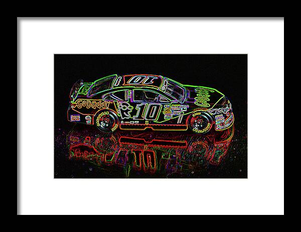 Go Daddy Framed Print featuring the photograph Go Daddy Nascar Stock Car by Bruce Roker