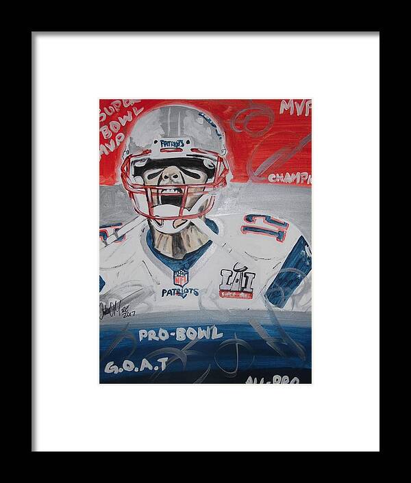 Tom Brady Framed Print featuring the painting Goat Brady by Antonio Moore