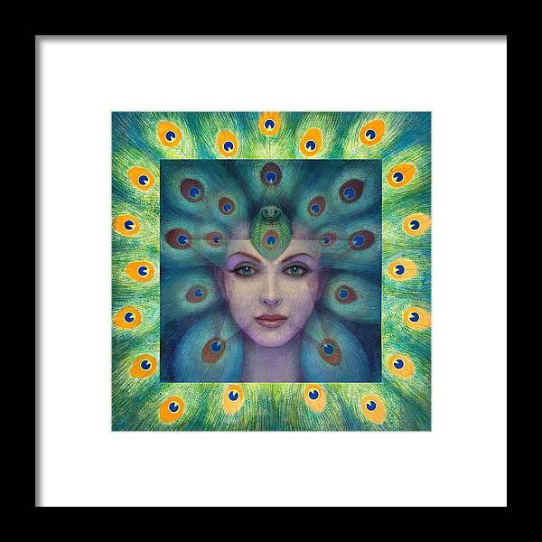 Peacock Lady Framed Print featuring the painting Goddess Isis Visions by Sue Halstenberg