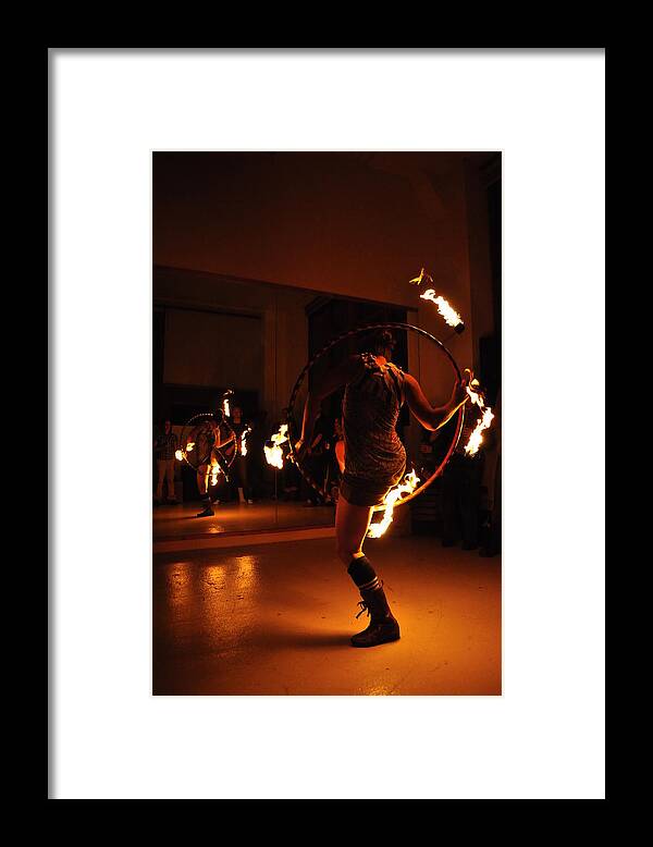 Fire Twirler Framed Print featuring the pyrography Goddess Kali 2 by Joseph Cusano IV