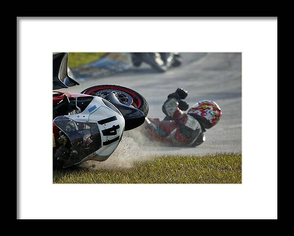 Action Framed Print featuring the photograph Going Down ! by Alfred Forns