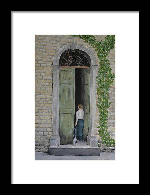 Old Door Way Framed Print featuring the painting Going In and Out by Winton Bochanowicz
