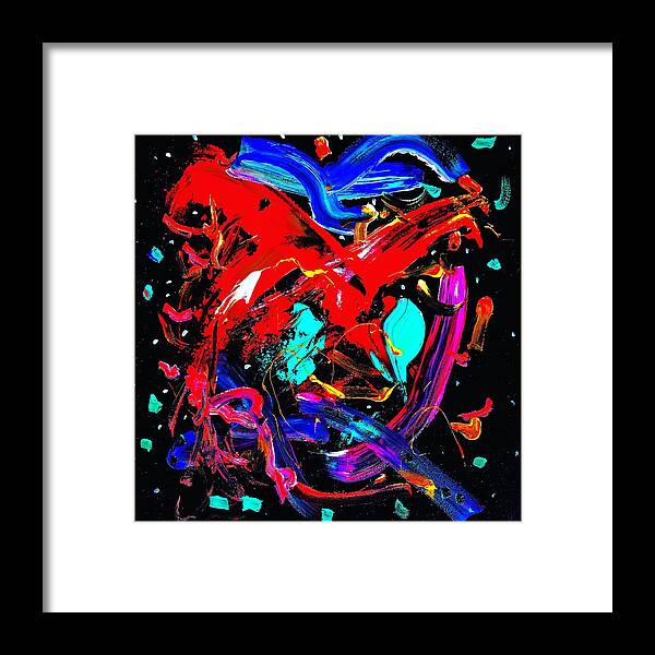 Abstract Framed Print featuring the painting Living Heart by Neal Barbosa