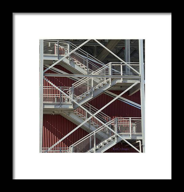 Metal Stairs Framed Print featuring the photograph Going Up by Kae Cheatham