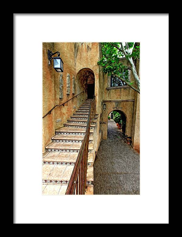 Fine Art Photography. Fine Art Staircase. Hand Rails. Old Buildings. Antique Buildings. Shoping Centers. Fine Art Old Building Photography. Vantage Buildings. Old Vantage Photography. Mixed Media Photography. Framed Print featuring the photograph Going Up or Down by James Steele