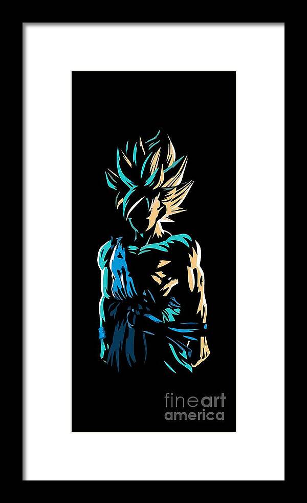 Dragonball Framed Print featuring the mixed media Goku Silluette Dragon Ball by Aditya Sena