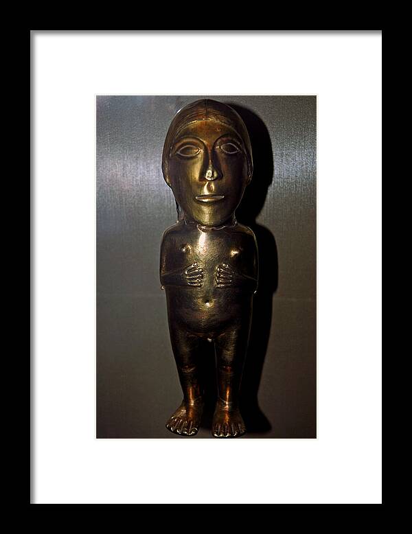 Indian Framed Print featuring the photograph Gold Indian Statue by LeeAnn McLaneGoetz McLaneGoetzStudioLLCcom
