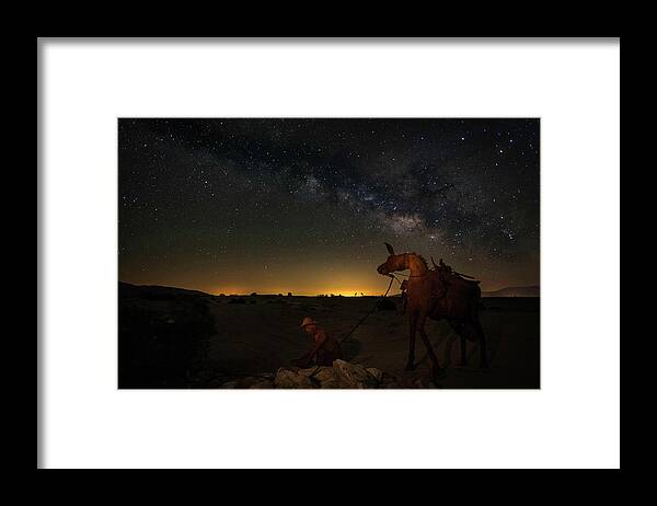 Landscape Framed Print featuring the photograph Gold Miner Milky Way 2 by Scott Cunningham