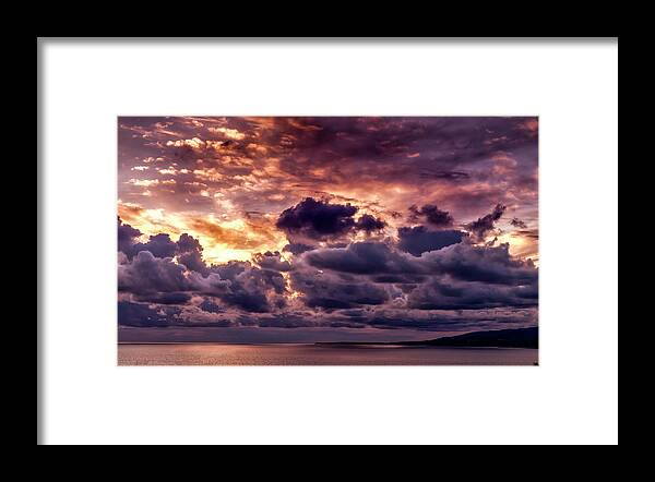 Sunset Framed Print featuring the photograph Gold, Orange And Lavender by Gene Parks