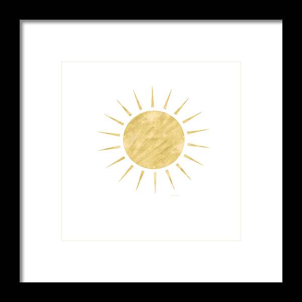 Sun Framed Print featuring the mixed media Gold Sun- Art by Linda Woods by Linda Woods