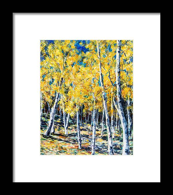 Aspen Framed Print featuring the painting Golden Aspen by Sally Quillin