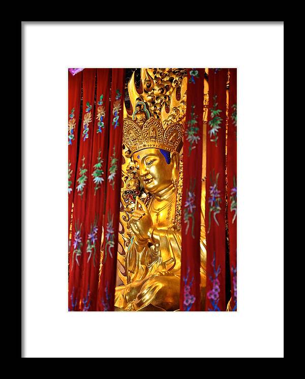 Buddha Framed Print featuring the photograph Golden Buddha by Matt MacMillan