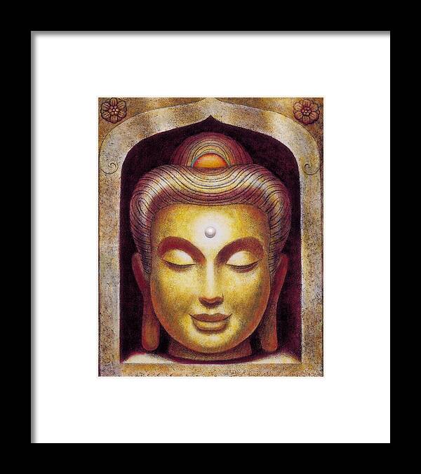 Buddha Framed Print featuring the painting Golden Buddha by Sue Halstenberg