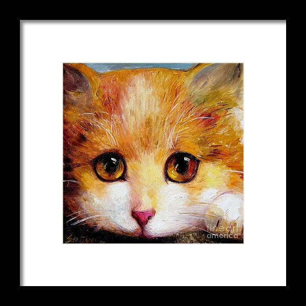 Portrait Framed Print featuring the painting Golden Eye by Shijun Munns