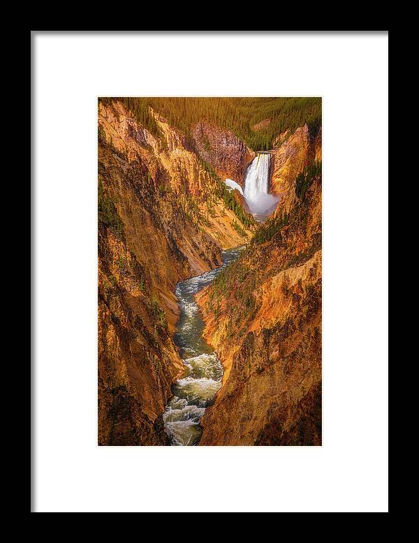 Yellowstone Framed Print featuring the photograph Golden Falls of Yellowstone by Darren White