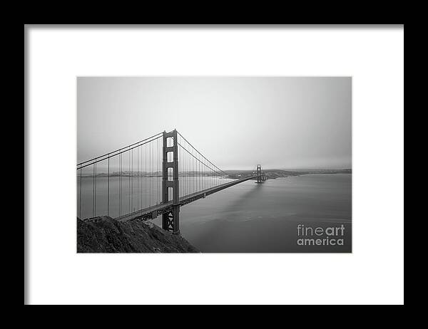 San Fransisco Framed Print featuring the photograph Golden Gate Bridge BW by Michael Ver Sprill